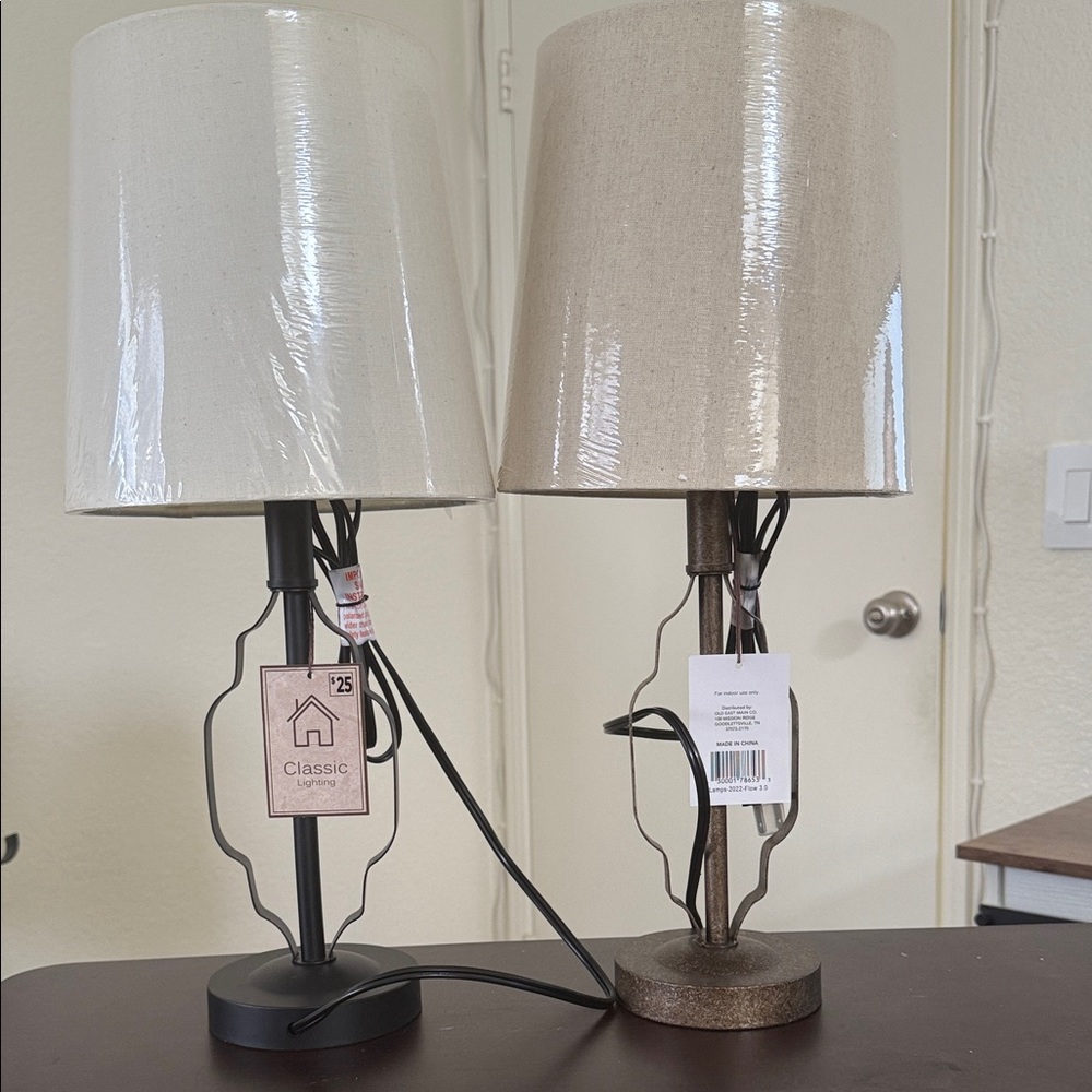 Classic Black and Tan Table Lamps